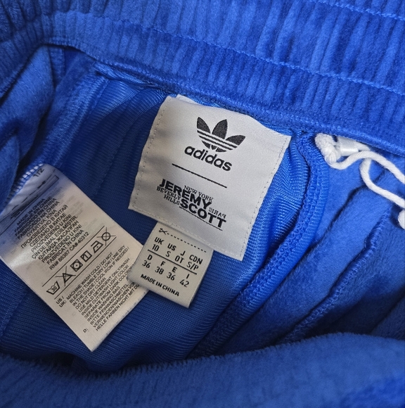 ADIDAS x Jeremy Scott royal blue velour wide leg‎ Y2K track pants S - Picture 5 of 13